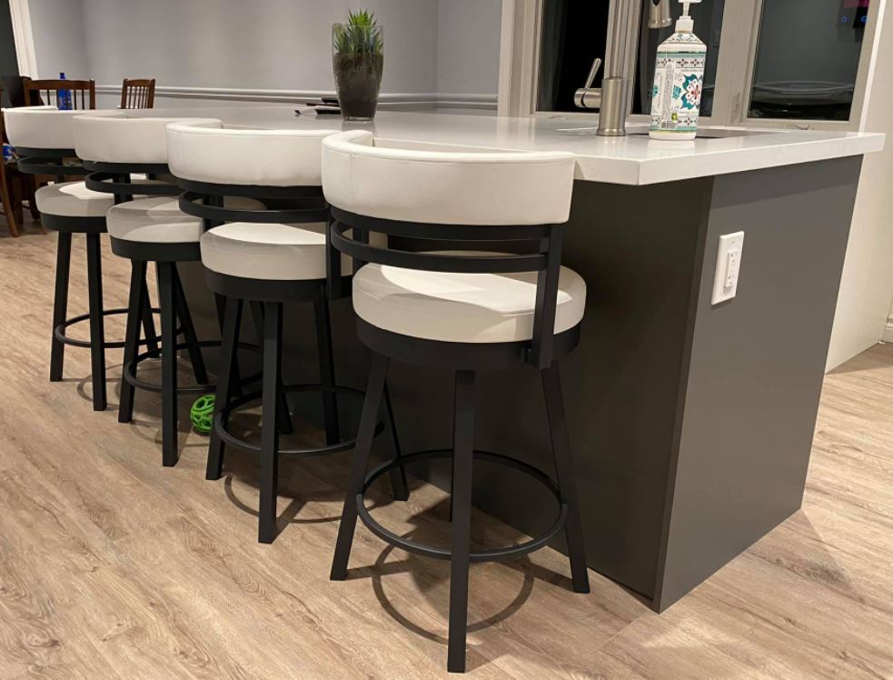 Stools :: Counter Stools :: Black Frame with Black Faux Leather Kitchen